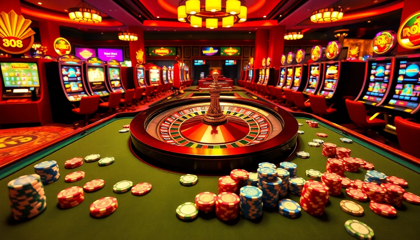 Experience the thrill of new 88 at an exciting casino, showcasing poker chips and a vibrant roulette wheel.