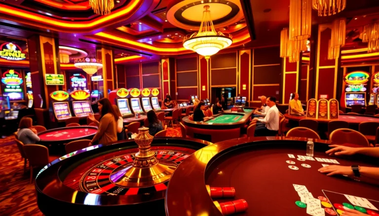 Players enjoy the thrill of betting at Nhà Cái Okwin's vibrant casino tables.