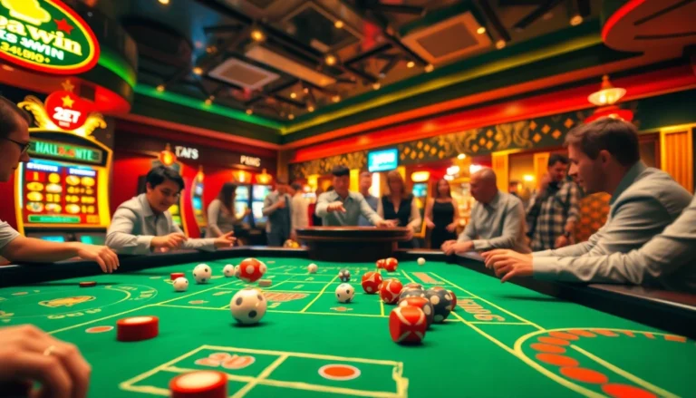 Experience the vibrant atmosphere of Nhà Cái 32win with exciting table games and slot machines.