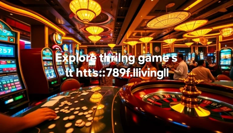 Exciting casino gaming scene featuring thrilling tables and https://789f.living/ slot machines, showcasing fervent players and vibrant action.